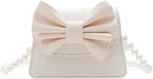 Fashion Princess Wear Bag Small Toddler Crossbody Bag Pearl Chain Handbags Shoulder Bag for Kids Gift