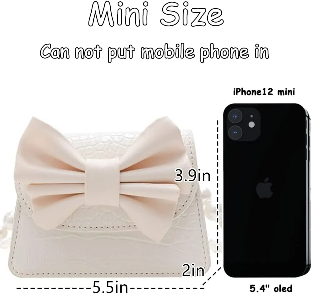 Fashion Princess Wear Bag Small Toddler Crossbody Bag Pearl Chain Handbags Shoulder Bag for Kids Gift
