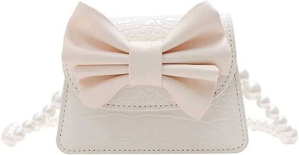 Fashion Princess Wear Bag Small Toddler Crossbody Bag Pearl Chain Handbags Shoulder Bag for Kids Gift