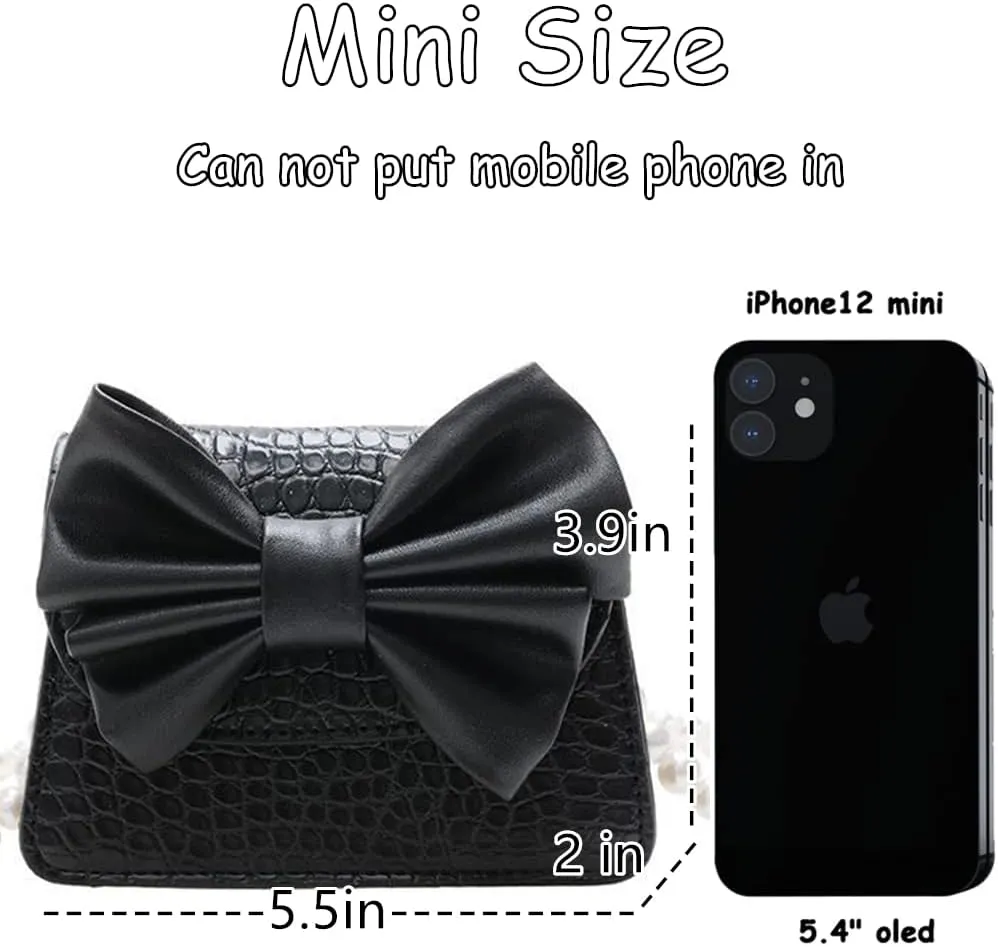 Fashion Princess Wear Bag Small Toddler Crossbody Bag Pearl Chain Handbags Shoulder Bag for Kids Gift