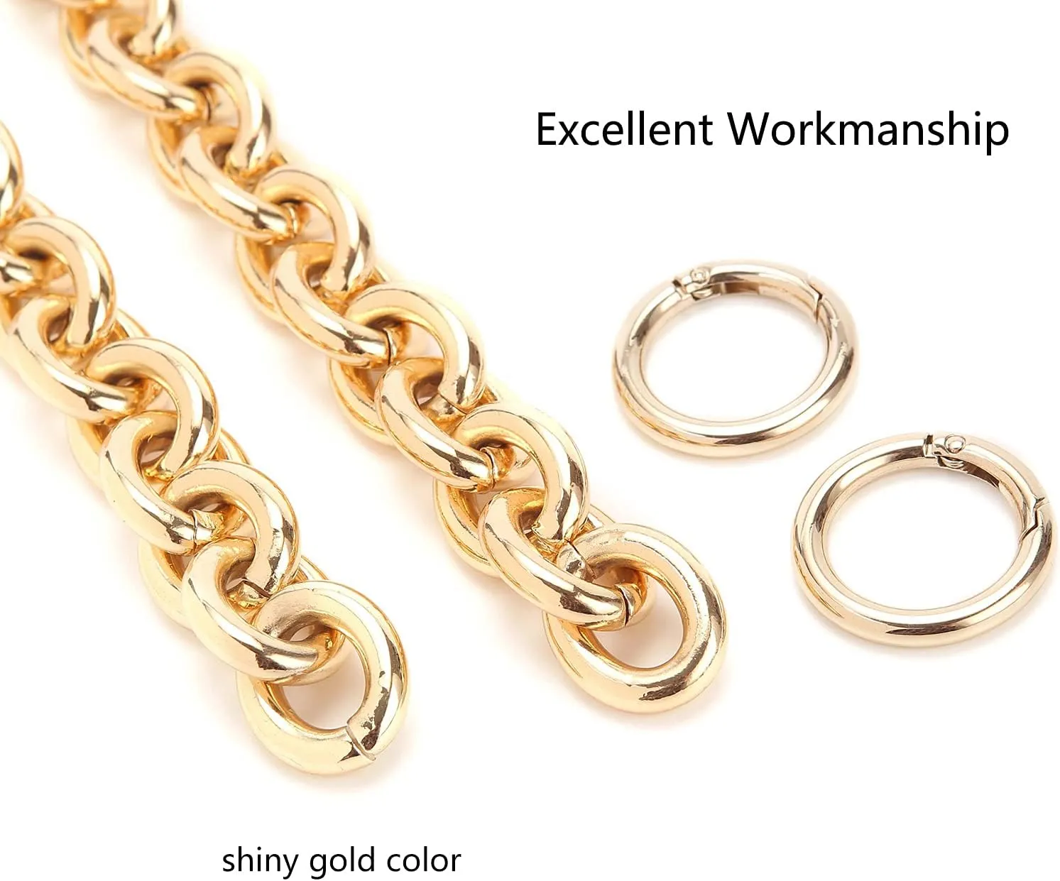 Fashionable Heavy Aluminum O Shape Metal Chain Handle Shoulder Strap Replacement for Women's Handbag,Shoulder Bag