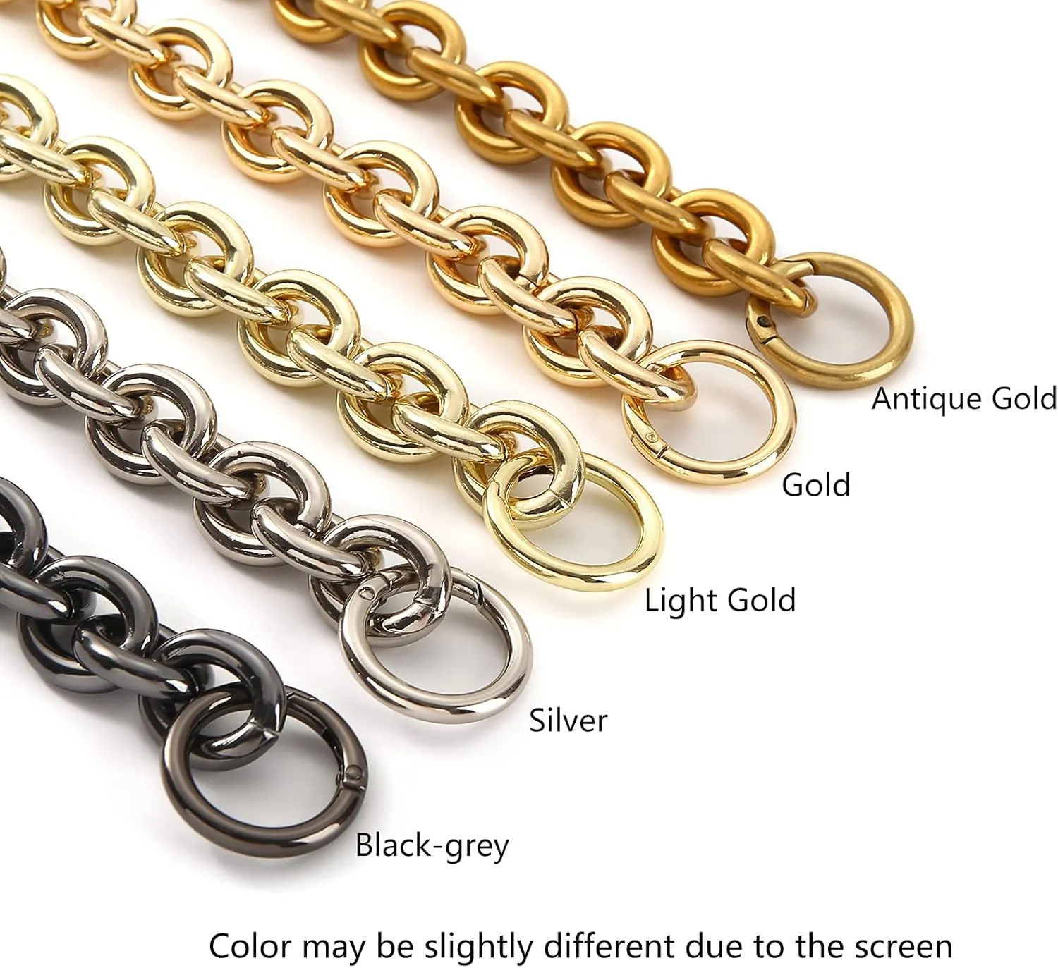 Fashionable Heavy Aluminum O Shape Metal Chain Handle Shoulder Strap Replacement for Women's Handbag,Shoulder Bag