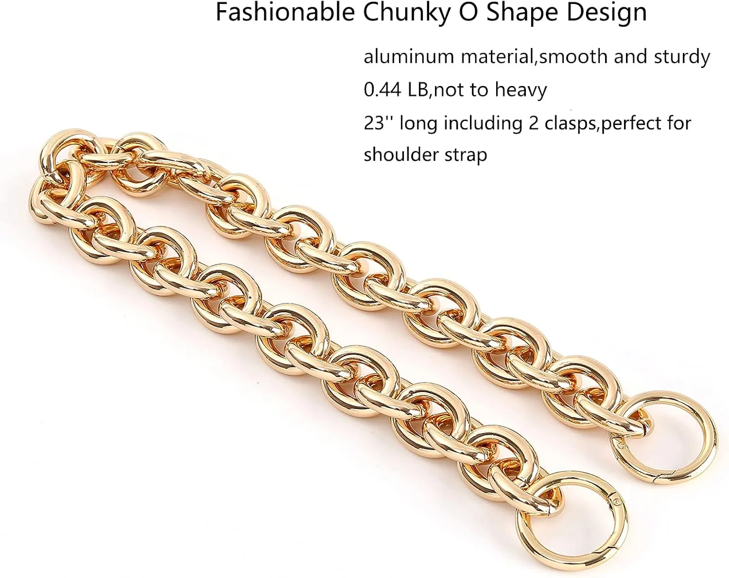 Fashionable Heavy Aluminum O Shape Metal Chain Handle Shoulder Strap Replacement for Women's Handbag,Shoulder Bag