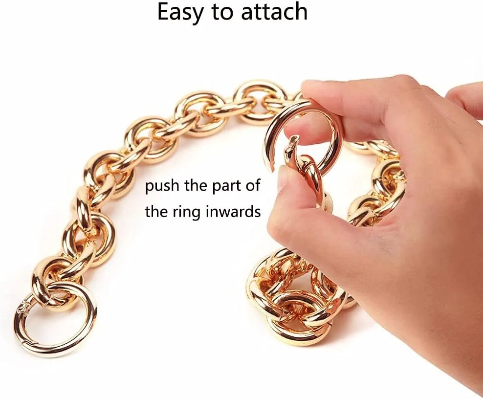 Fashionable Heavy Aluminum O Shape Metal Chain Handle Shoulder Strap Replacement for Women's Handbag,Shoulder Bag