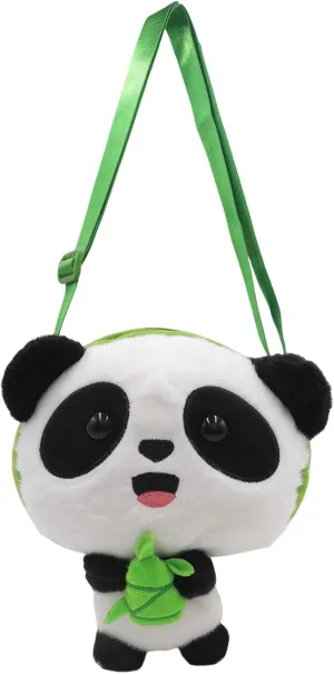 Faux Fur Panda Crossbody Purse for Women Small Fluffy Animal Shoulder Bag Plush Panda Purse Animal Stuffed Purse Cartoon Bag