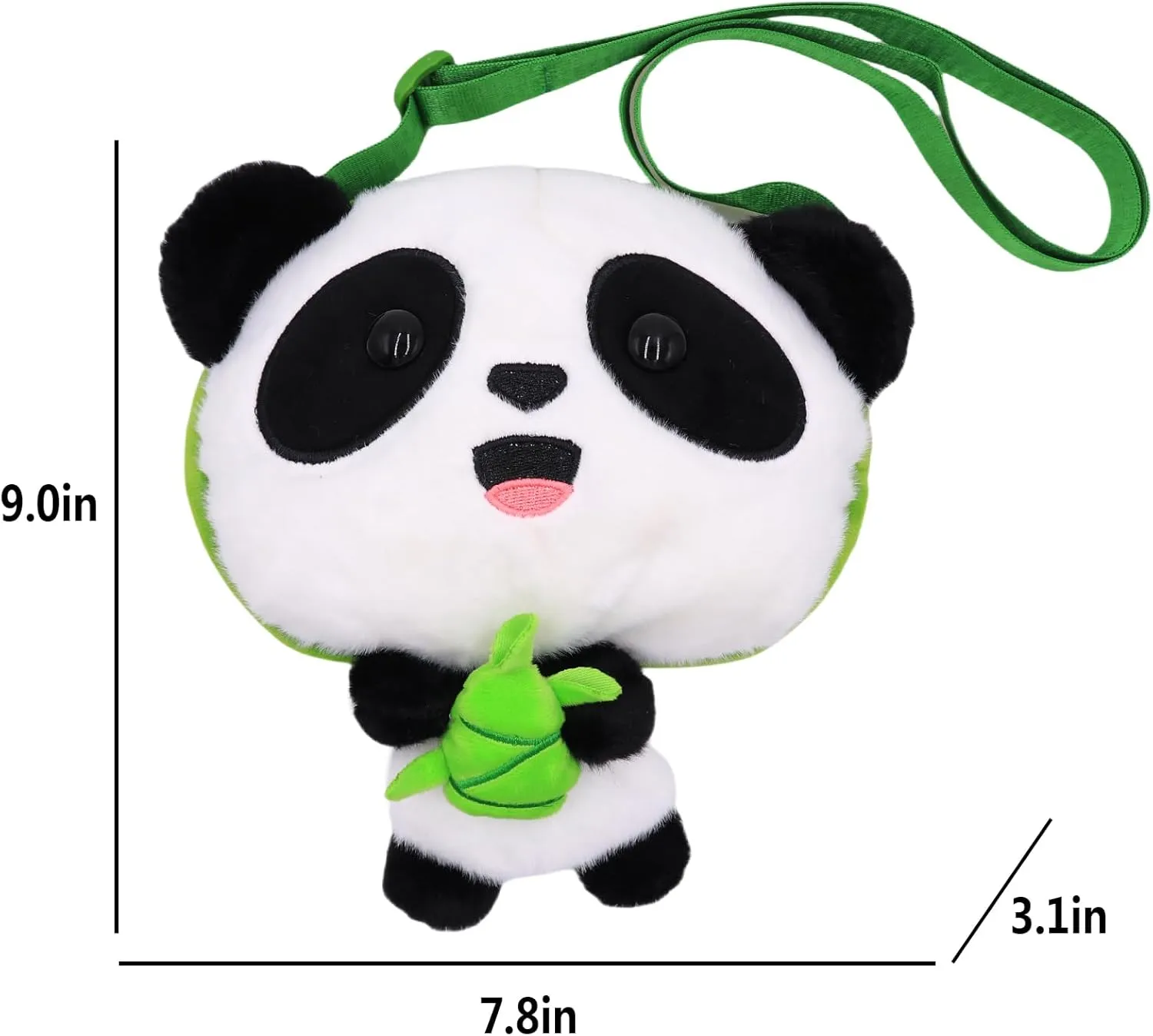 Faux Fur Panda Crossbody Purse for Women Small Fluffy Animal Shoulder Bag Plush Panda Purse Animal Stuffed Purse Cartoon Bag