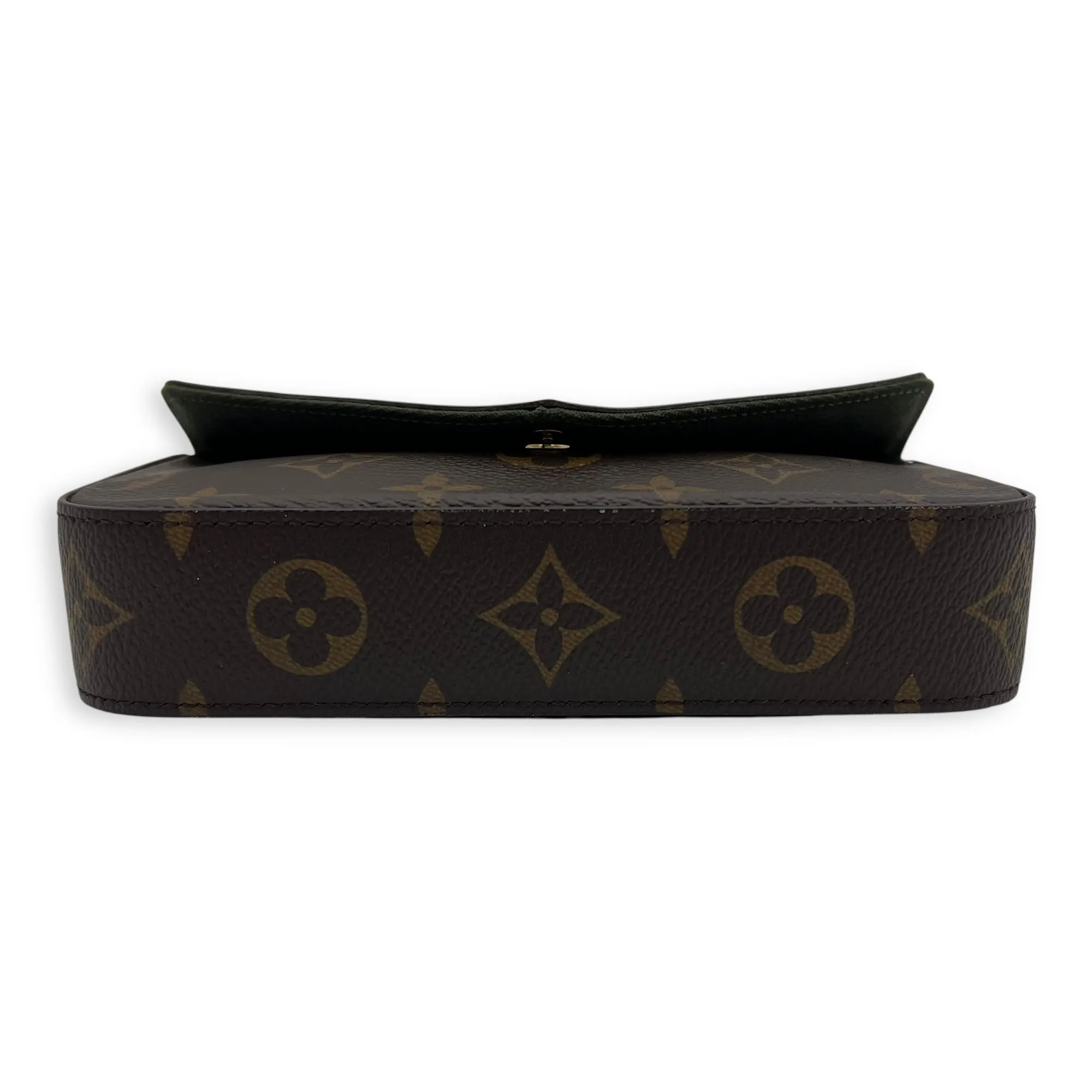 Felicie Strap & Go Brown Crossbody Bag in Monogram Coated Canvas, Gold hardware