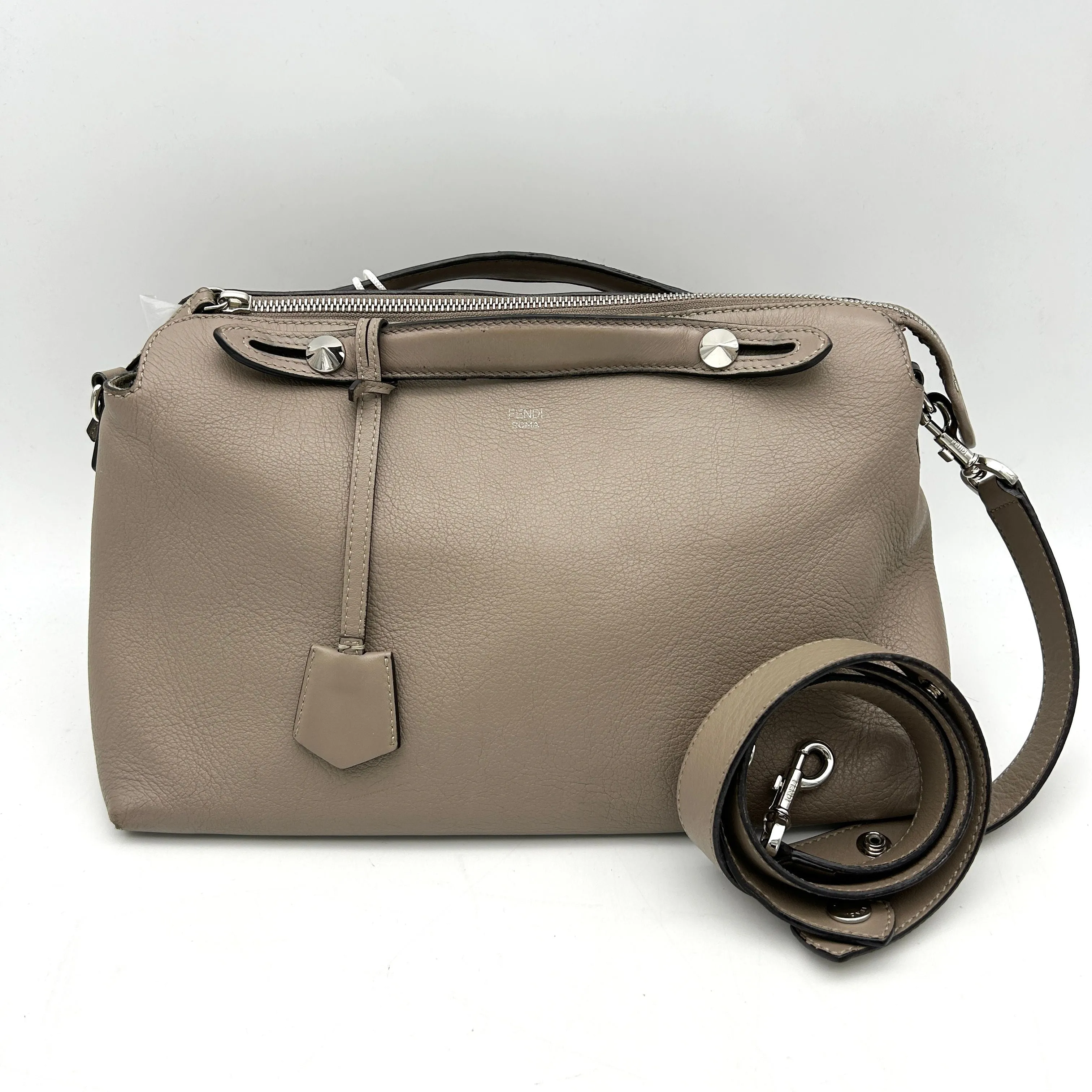 FENDI Vitello Dolce Medium By The Way Boston Bag Tortora Seppia LA13640
