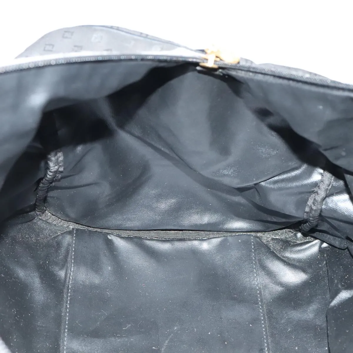 FENDI Zucchino Canvas Boston Bag Coated Canvas 2way Black 99424