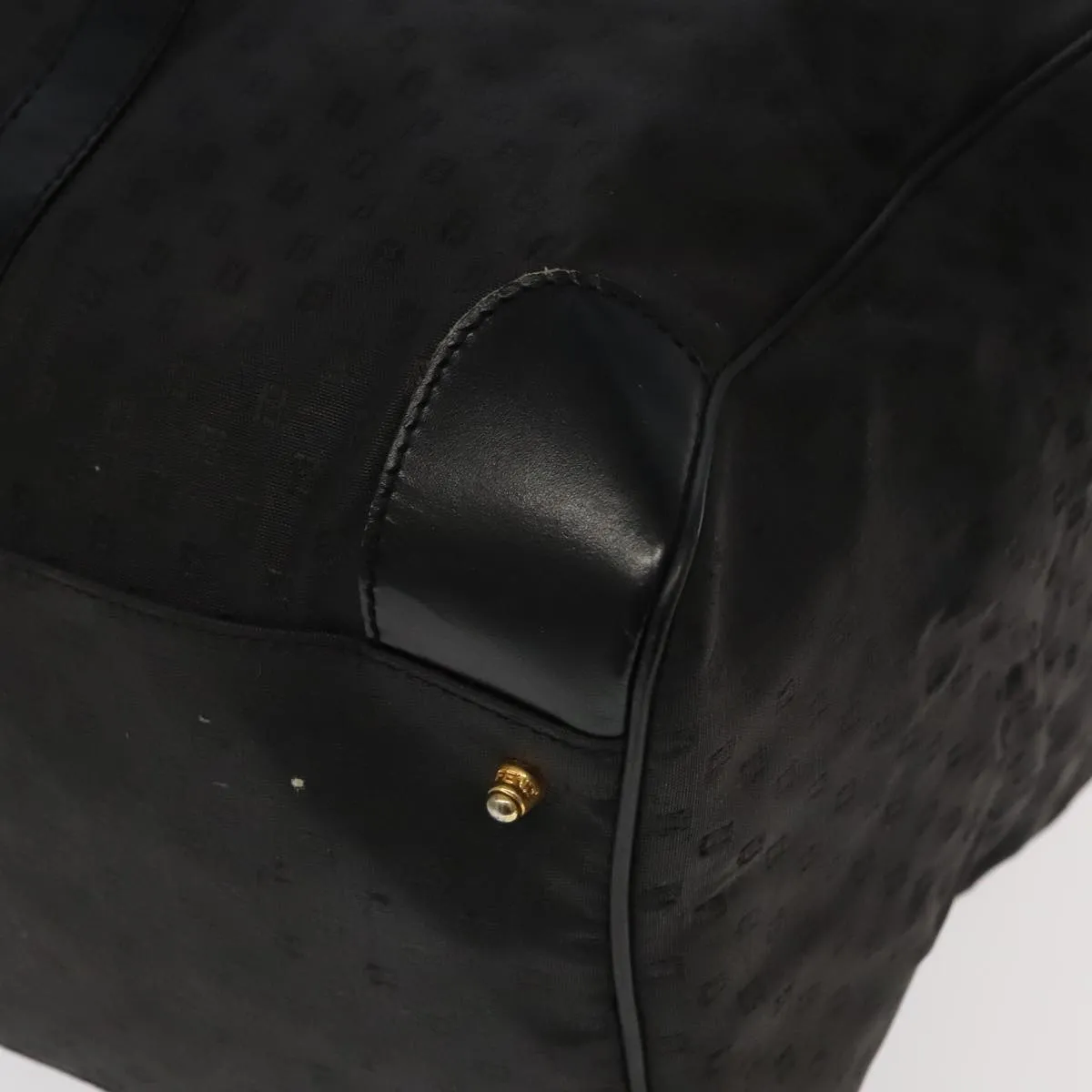 FENDI Zucchino Canvas Boston Bag Coated Canvas 2way Black 99424