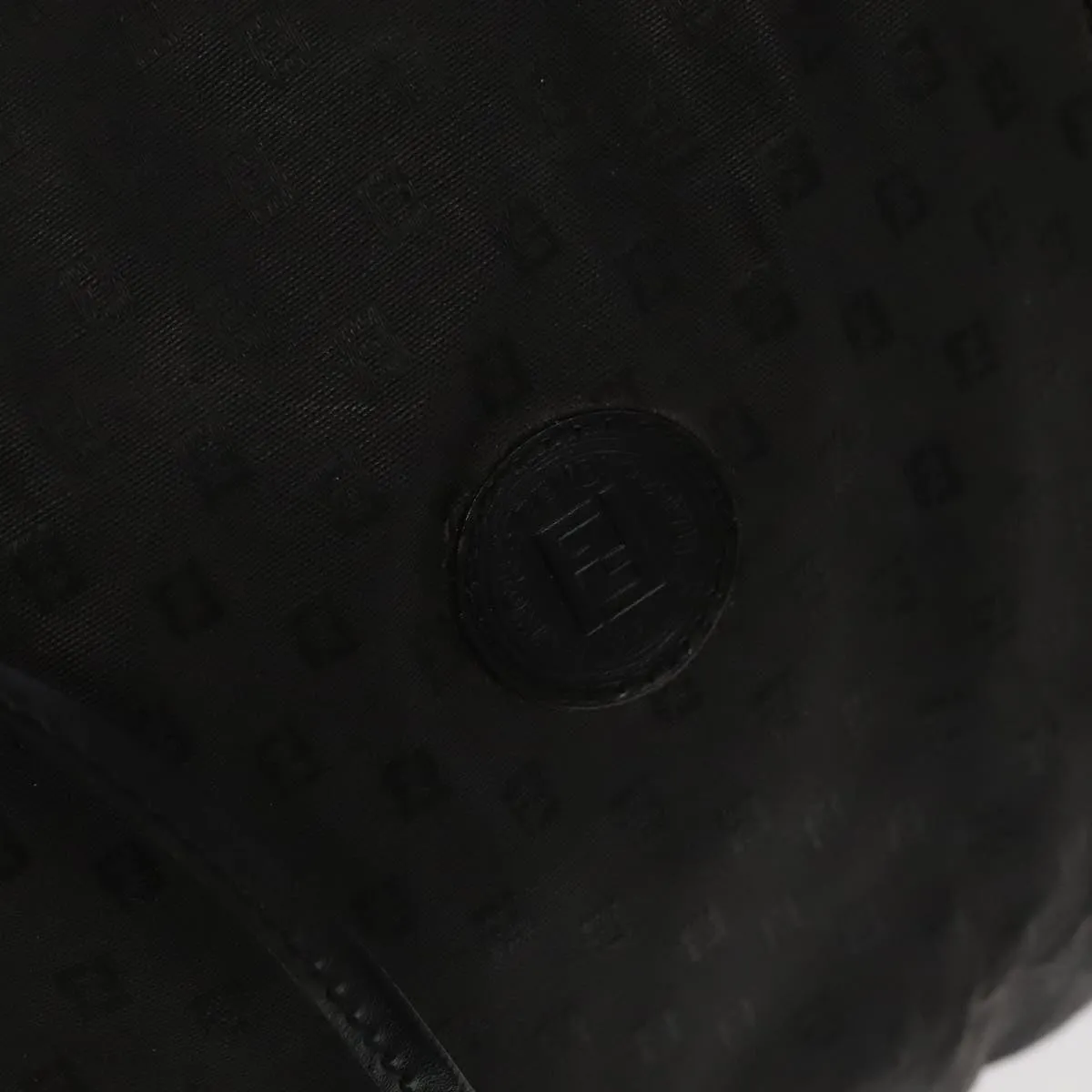 FENDI Zucchino Canvas Boston Bag Coated Canvas 2way Black 99424
