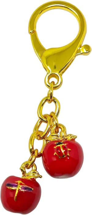 Fengshui Harmony Apple Shaped Key Chain Lucky Happiness Bag Key Decorations W5590