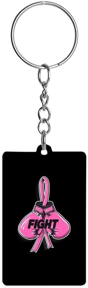 Fight Breast Cancer Awareness Fighter Acrylic Keychain with Picture Bag Decorative Accessories Keychain for Car Keys Surprise Holiday Gift 1PC