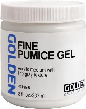 Fine Pumice Gel by GOLDEN, 8 fl. oz. Jar, Professional Acrylic Gel Medium, Transparent