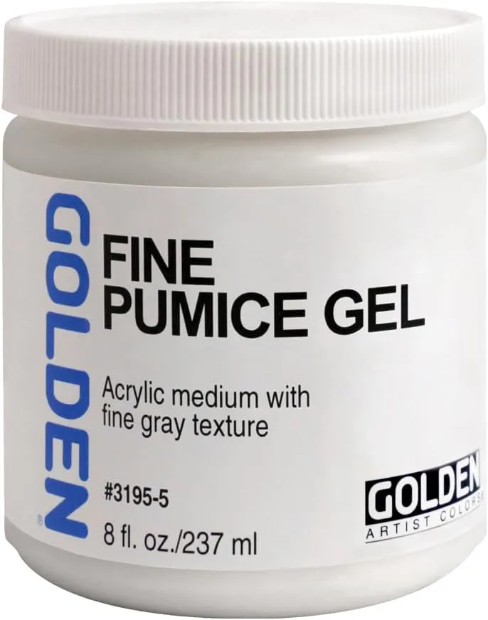 Fine Pumice Gel by GOLDEN, 8 fl. oz. Jar, Professional Acrylic Gel Medium, Transparent