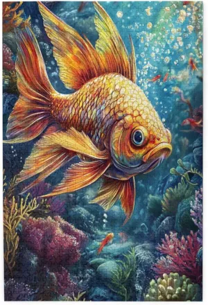 Fish Jigsaw Puzzle 1000 Piece,20x30 Inches Wooden Picture Jigsaw Puzzles for Adult Family Game
