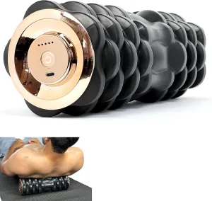 Fitster Vibrating Foam Roller Massager –Electric Foam Roller with 5 Vibration Intensities – Rechargeable Battery – Durable Foam & Solid Core – Recovery,Fitness, Sports – Travel Foam Roller (Black)