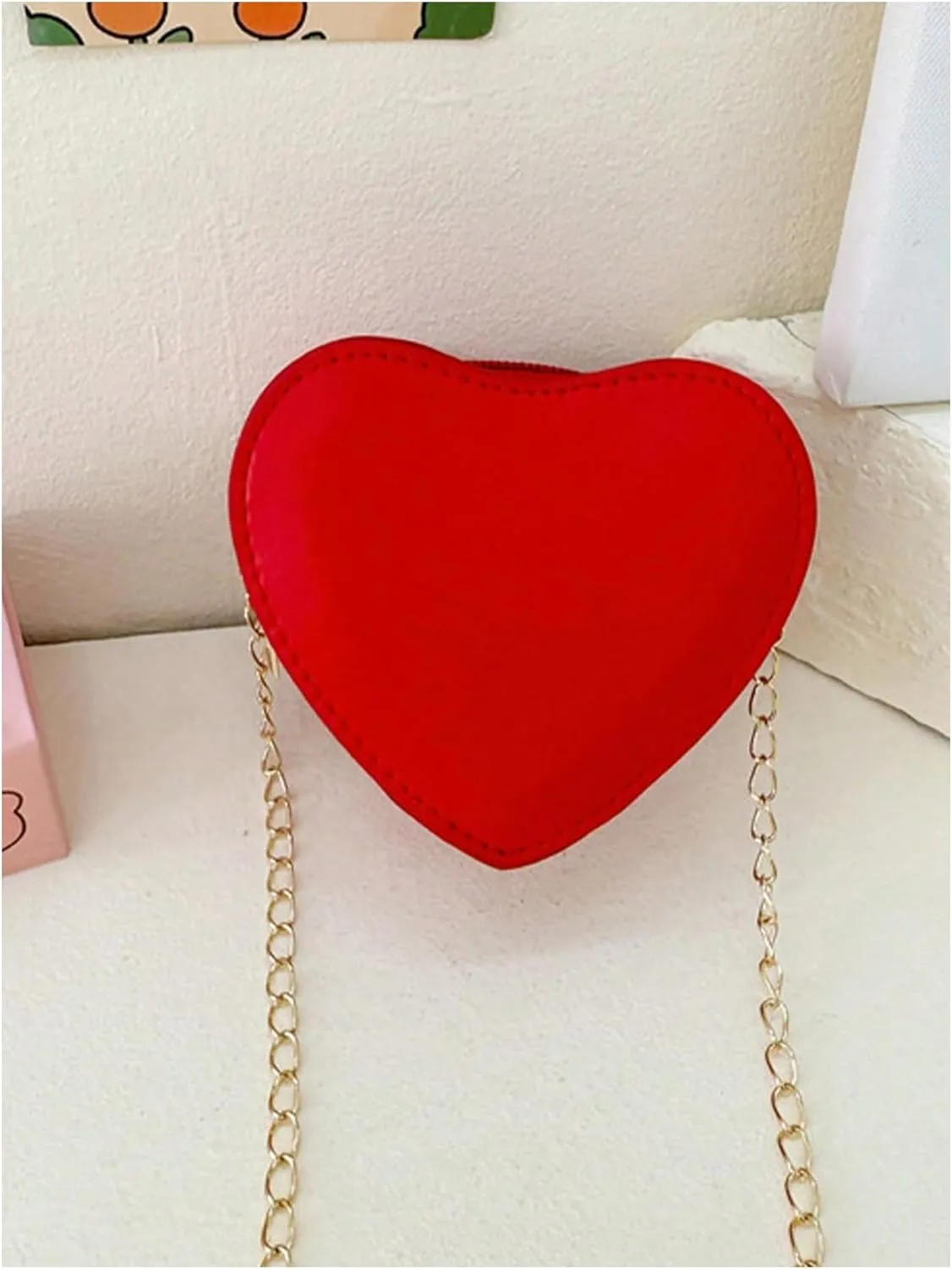 Floerns Women's Heart Shape Satchel Crossbody Bag Mini Handbag Valentines Clutch Purse