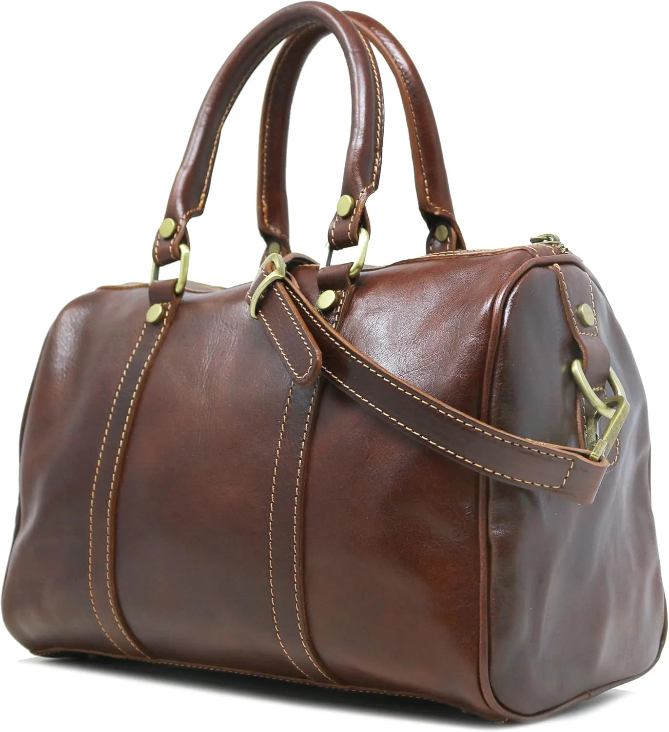 Floto Boston Bag Leather Women's Handbag w/Crossbody Strap