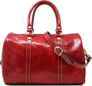 Floto Boston Bag Leather Women's Handbag w/Crossbody Strap