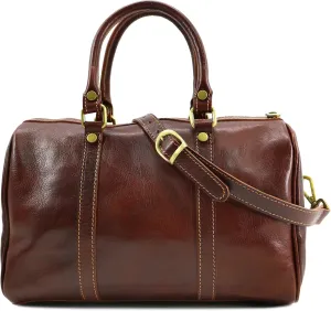 Floto Boston Bag Leather Women's Handbag w/Crossbody Strap