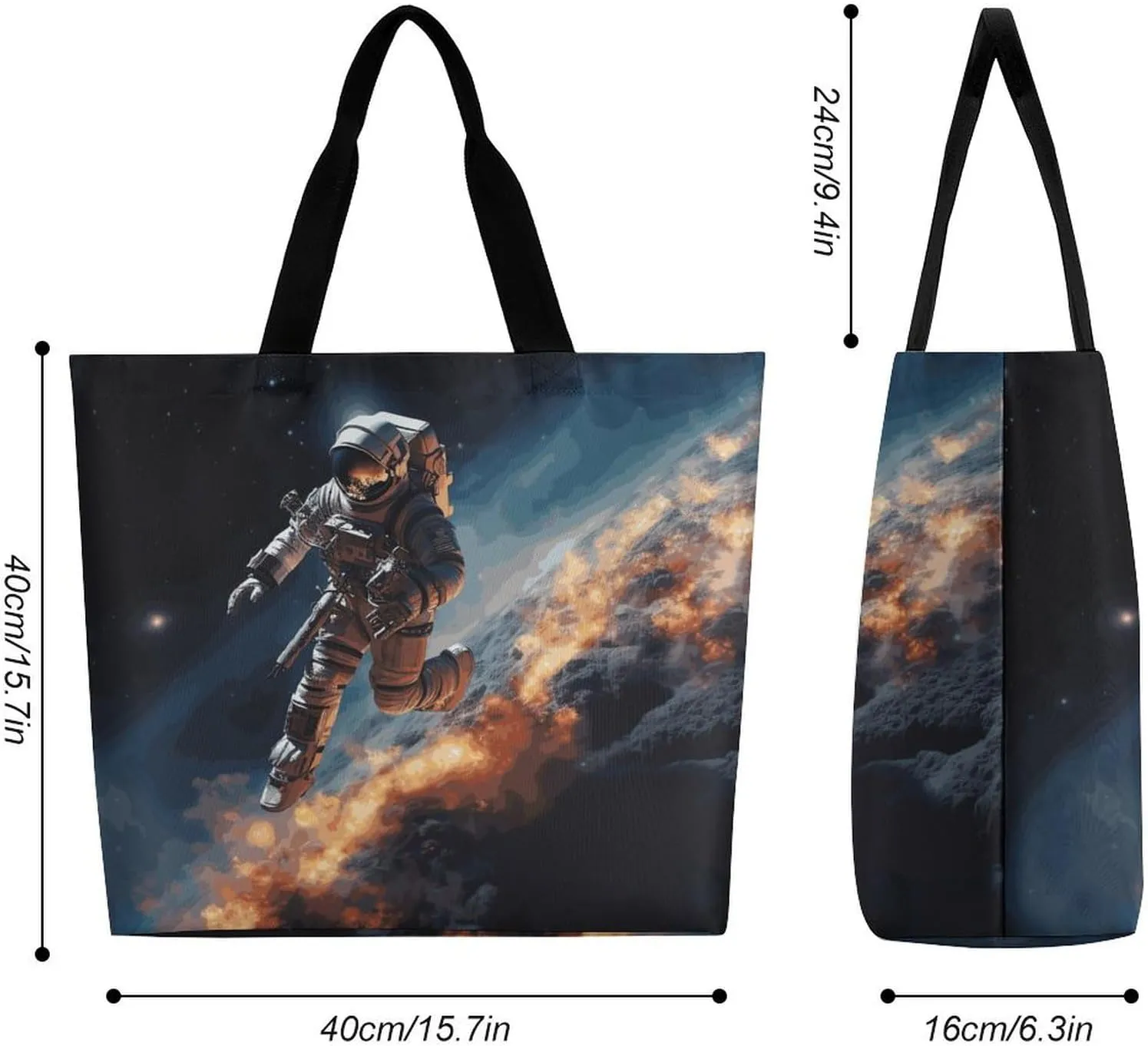Flowers And Horses Hand Drawn Tote Bag for Women Reusable Grocery Shoulder Bag Shopping Bags for Travel, Groceries