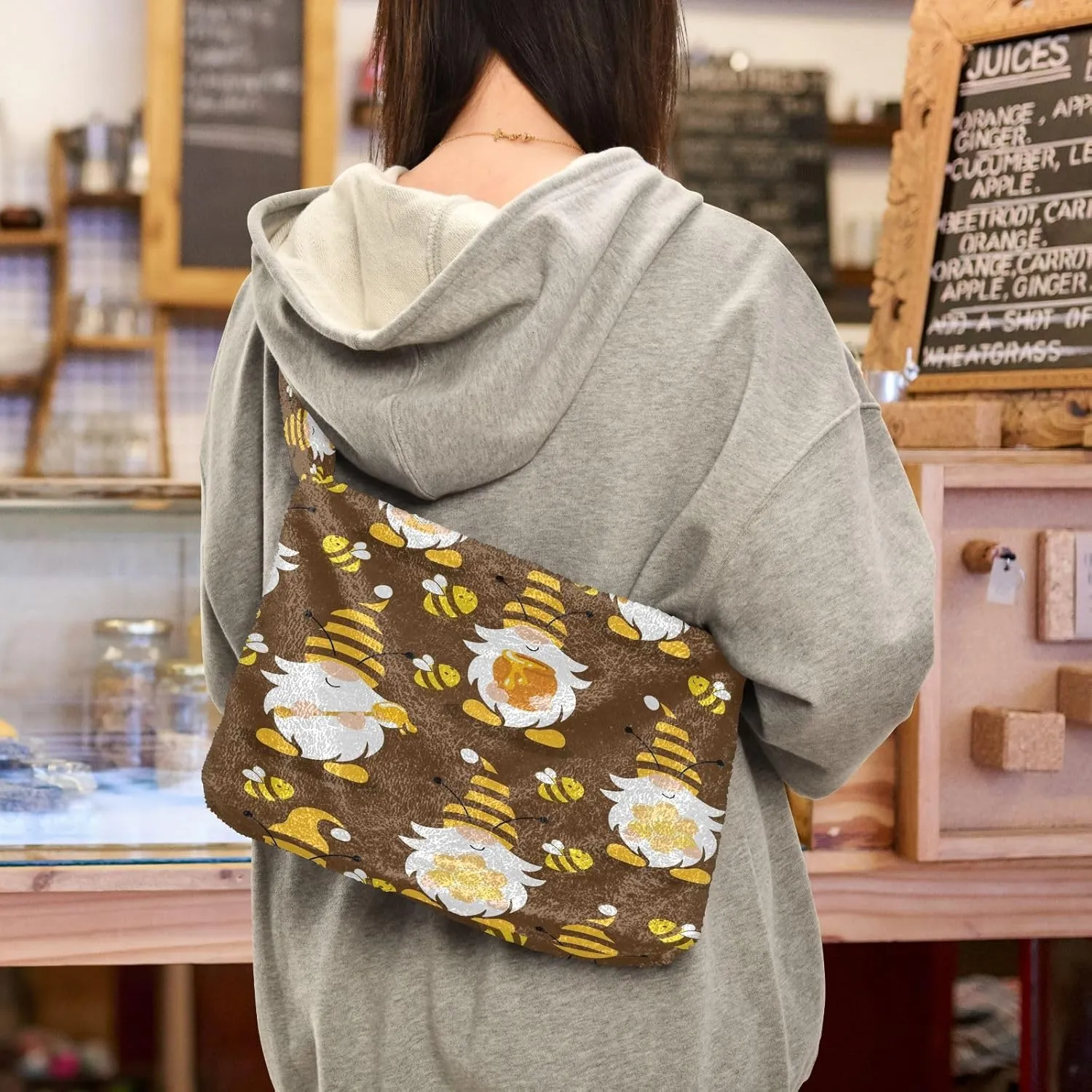Fluffy Crossbody Bag for Women,Polyester Crossbody Bag Fluffy Tote Bag Lady Shoulder Bag