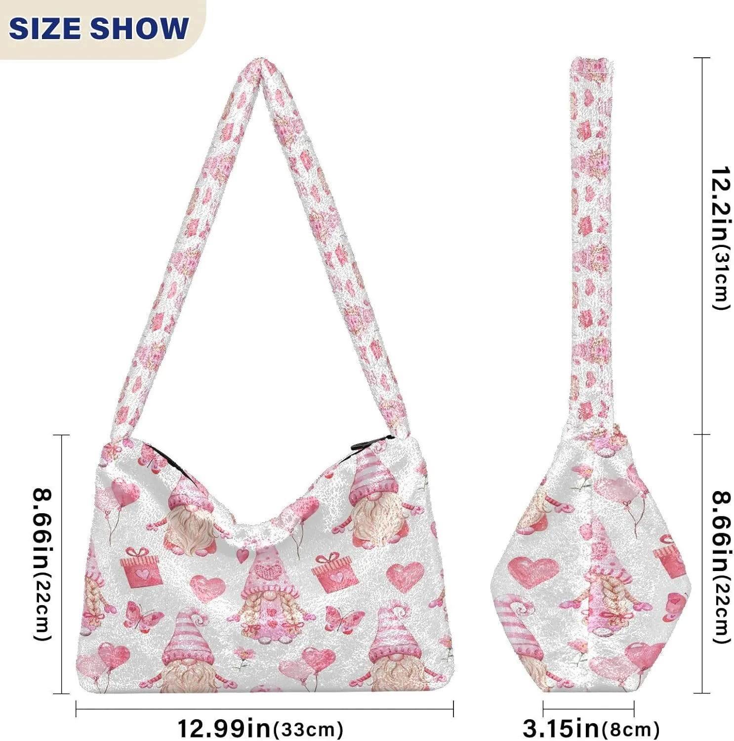 Fluffy Crossbody Bag for Women,Polyester Crossbody Bag Fluffy Tote Bag Lady Shoulder Bag