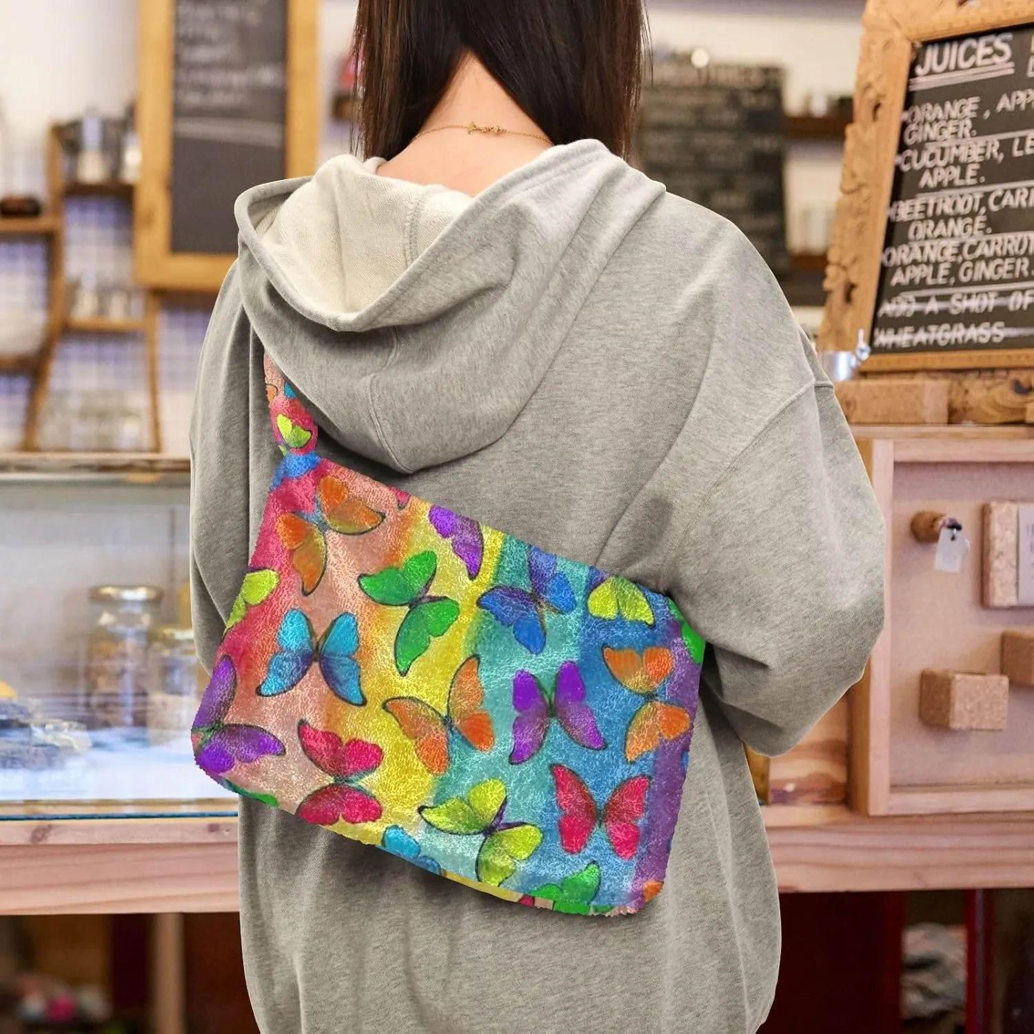 Fluffy Crossbody Bag for Women,Polyester Crossbody Bag Fluffy Tote Bag Lady Shoulder Bag
