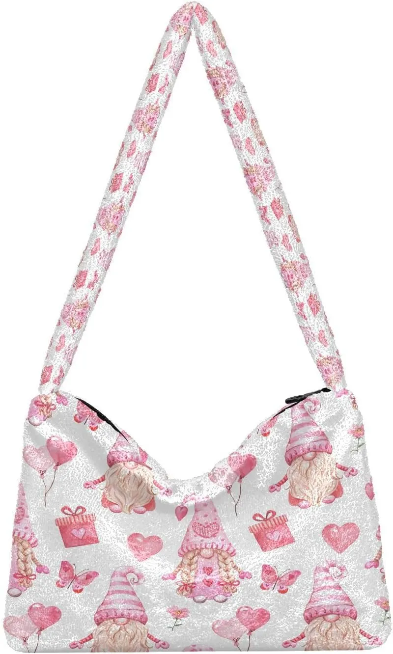 Fluffy Crossbody Bag for Women,Polyester Crossbody Bag Fluffy Tote Bag Lady Shoulder Bag