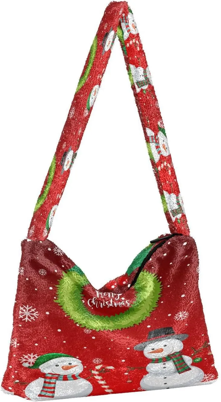 Fluffy Crossbody Bag for Women,Polyester Crossbody Bag Fluffy Tote Bag Lady Shoulder Bag