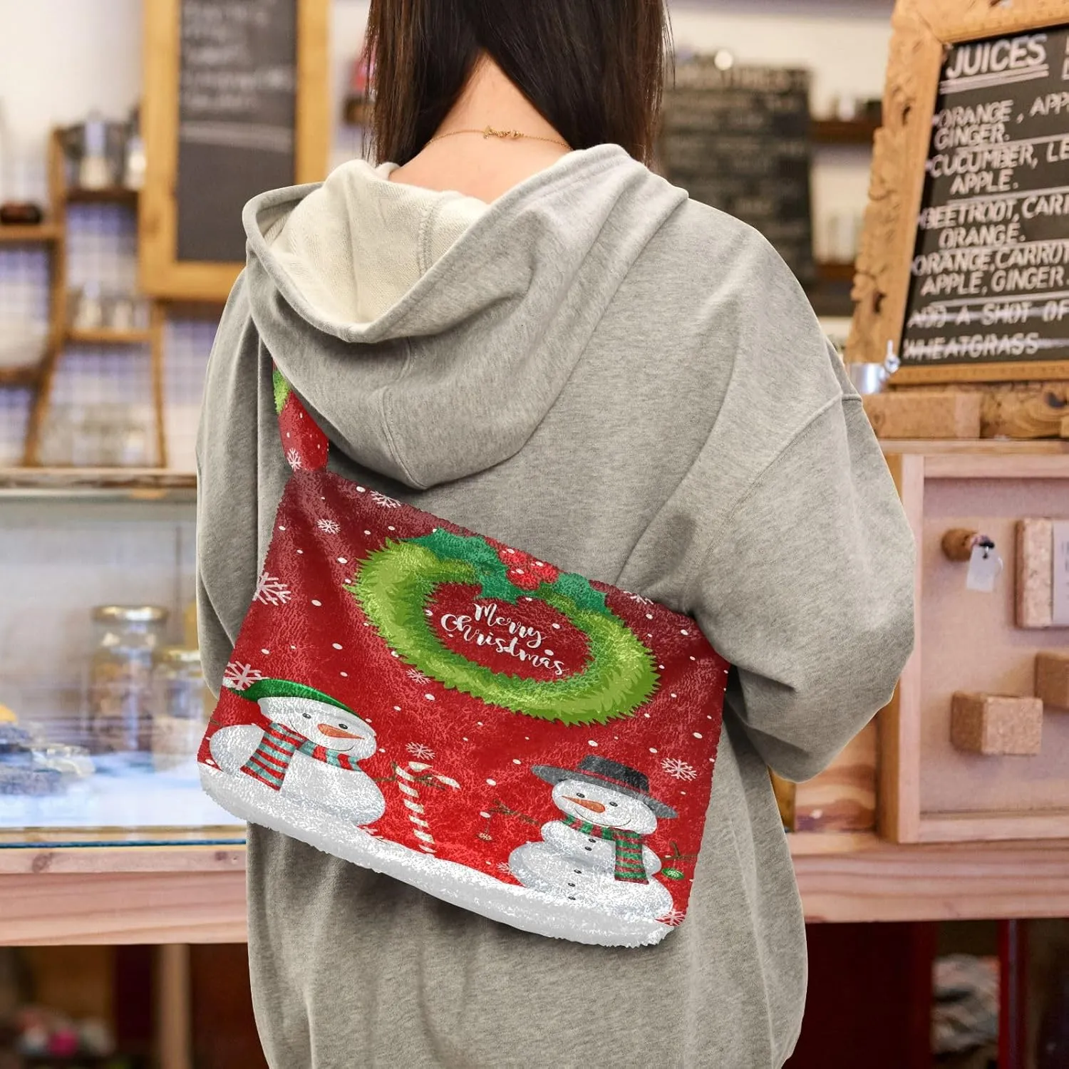 Fluffy Crossbody Bag for Women,Polyester Crossbody Bag Fluffy Tote Bag Lady Shoulder Bag