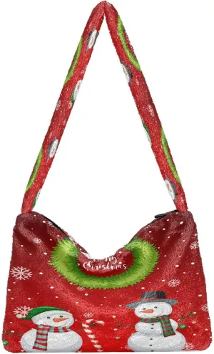Fluffy Crossbody Bag for Women,Polyester Crossbody Bag Fluffy Tote Bag Lady Shoulder Bag