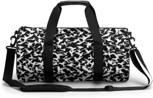 Flying Hummingbird Duffel Bag Lightweight Cylindrical Travel Gym Tote Bags With Shoulder Strap For Sports Workout Yoga