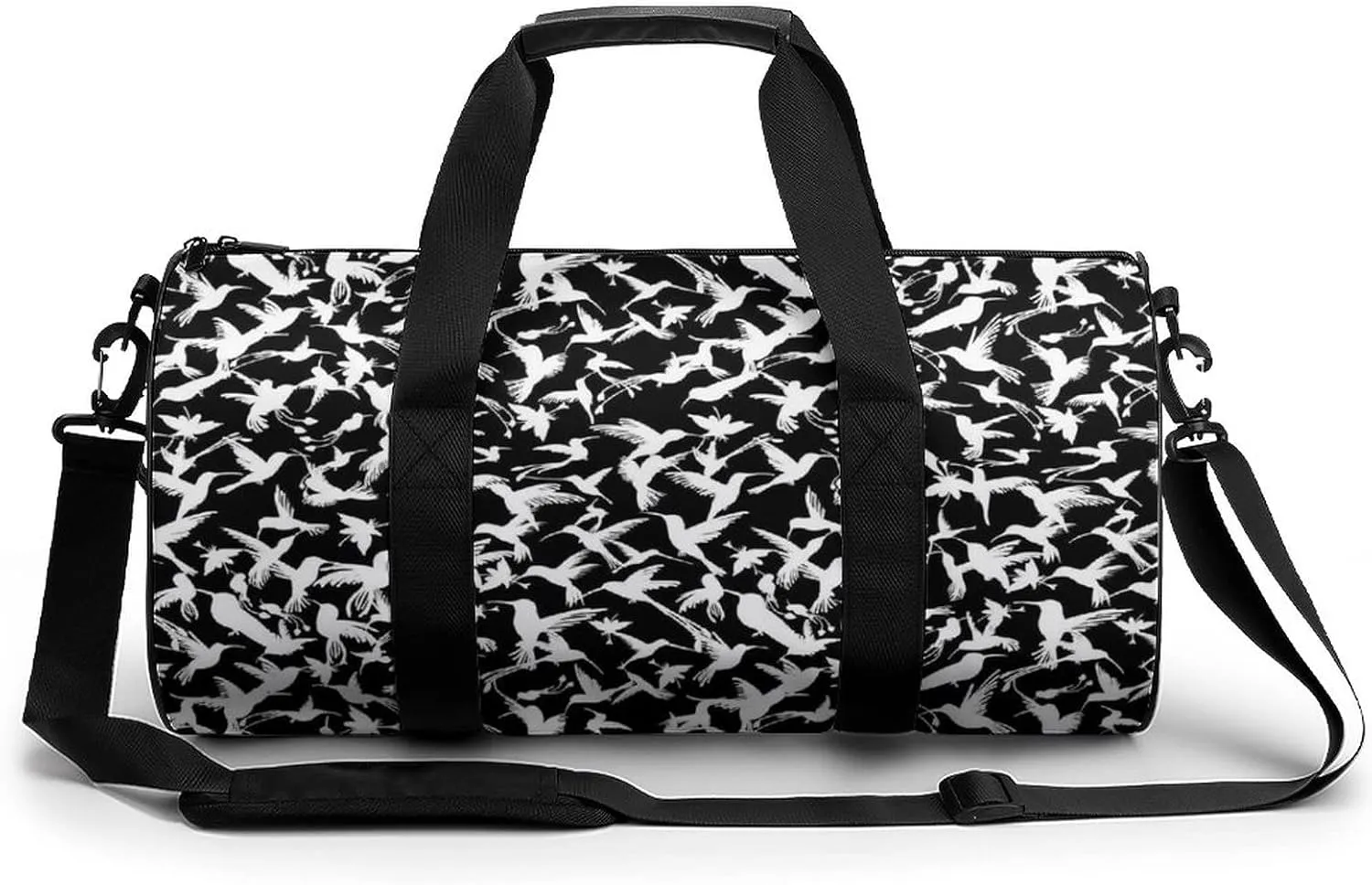 Flying Hummingbird Duffel Bag Lightweight Cylindrical Travel Gym Tote Bags With Shoulder Strap For Sports Workout Yoga