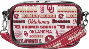 FOCO NCAA College Team Logo Stripe Clear Crossbody Bag