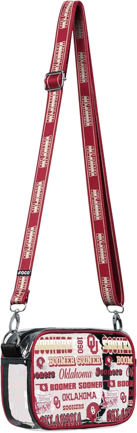 FOCO NCAA College Team Logo Stripe Clear Crossbody Bag