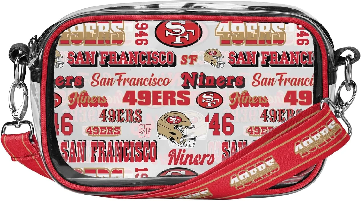 FOCO NFL Team Logo Retro Print Clear Crossbody Bag
