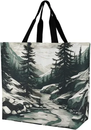 Foldable Grocery Bag Reusable Shopping Bag Chicken Print Tote Bag Casual Handbags for Work Shopping