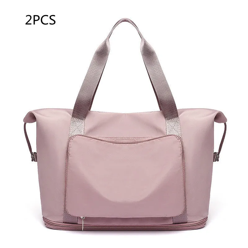 Foldable Large Capacity Women Gym Bags Shoulder Bag Women Training Travel Handle Handbag Yoga Sport Crossbody Tote Bag Women