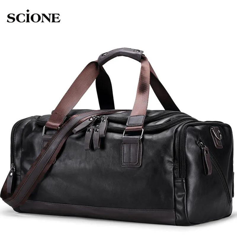 for No-hassle returns Trip Fitness ON Male Handbag Bags PU Tote Convenient Gym Travel Shoulder Carry Bag Luggage Men's Sports Men Duffel Bags Leather XA109WA
