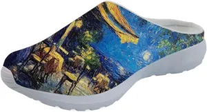 Forchrinse Hummingbird Daisy Print Garden Shoes Clogs Slippers Non-Slip Chef Nursing Work Sandals for Men Women with Arch Support
