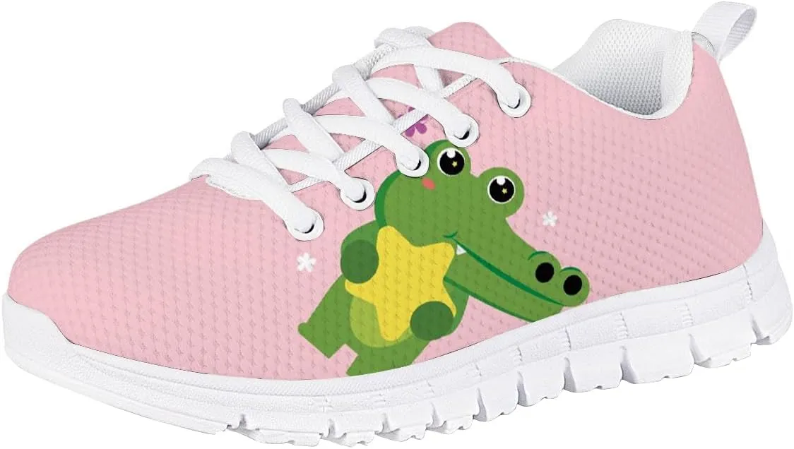 Forchrinse Retro American Flag Tiger Unisex Child Sneakers Lace up Non Slip Running Walking Shoes Lightweight Athletic Shoes