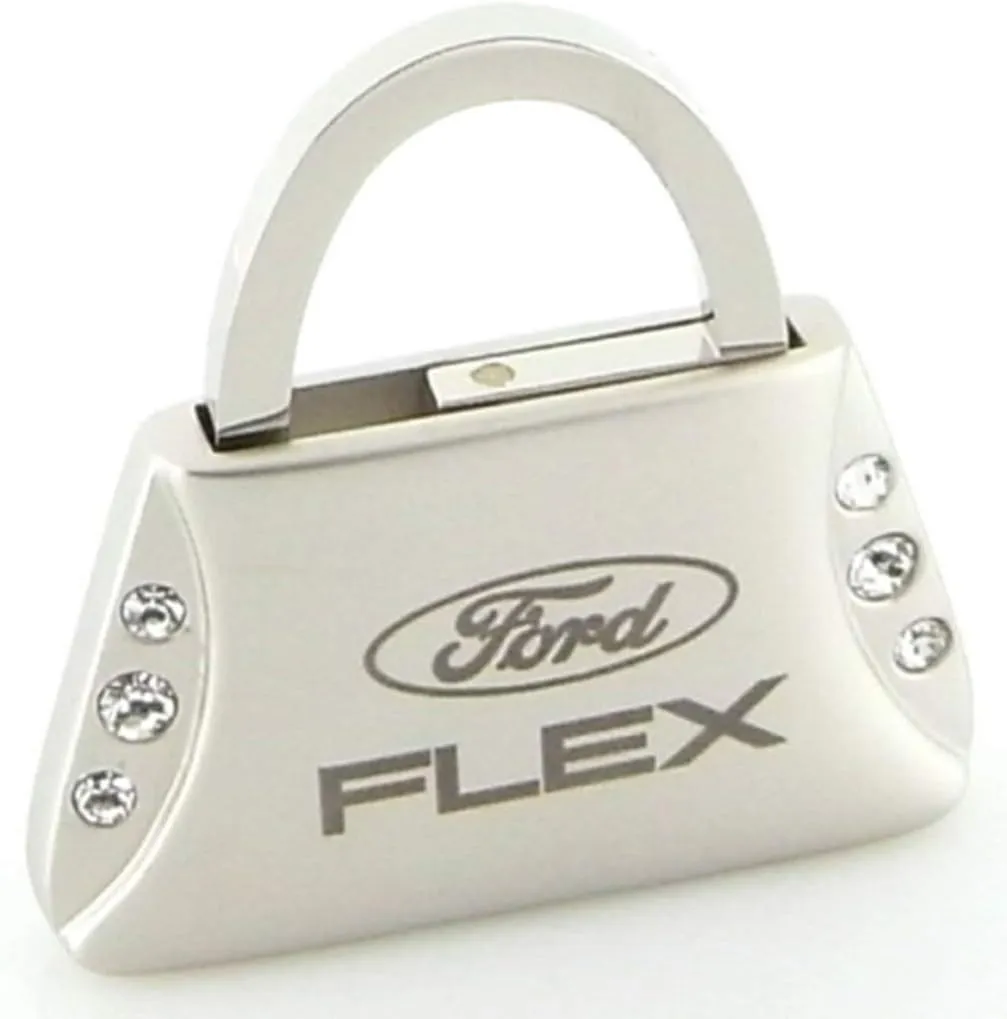 Ford Flex Purse Shape Keychain 6 Clear Crystals Key Chain