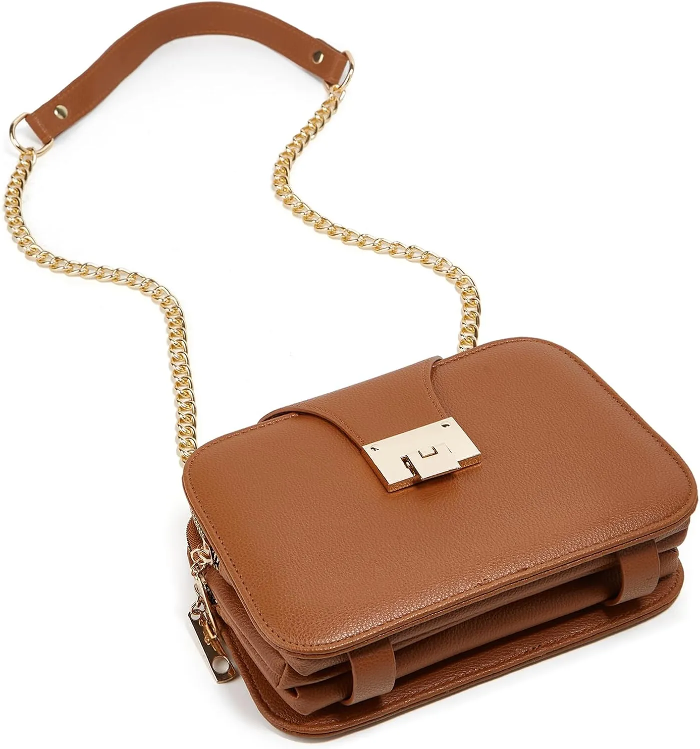 forestfish Ladies Black PU Leather Shoulder Bag Evening Clutch Purse Crossbody Bag with Metal Chain Strap