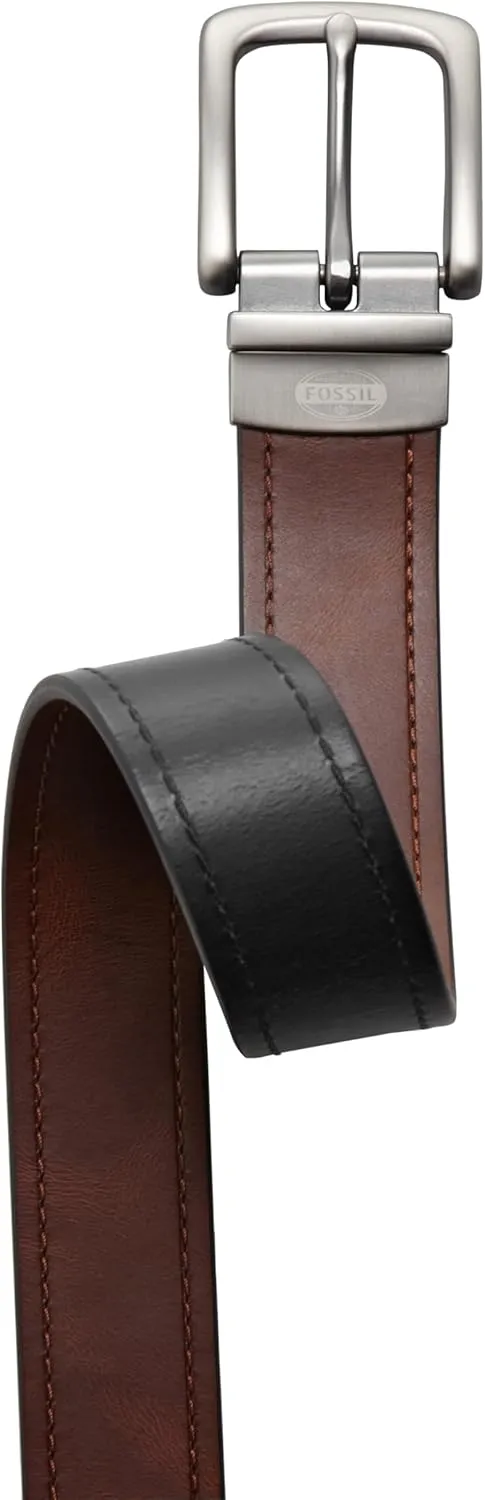 Fossil Men's Reversible Black/Brown Leather Belt