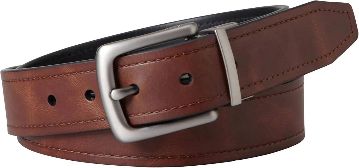 Fossil Men's Reversible Black/Brown Leather Belt