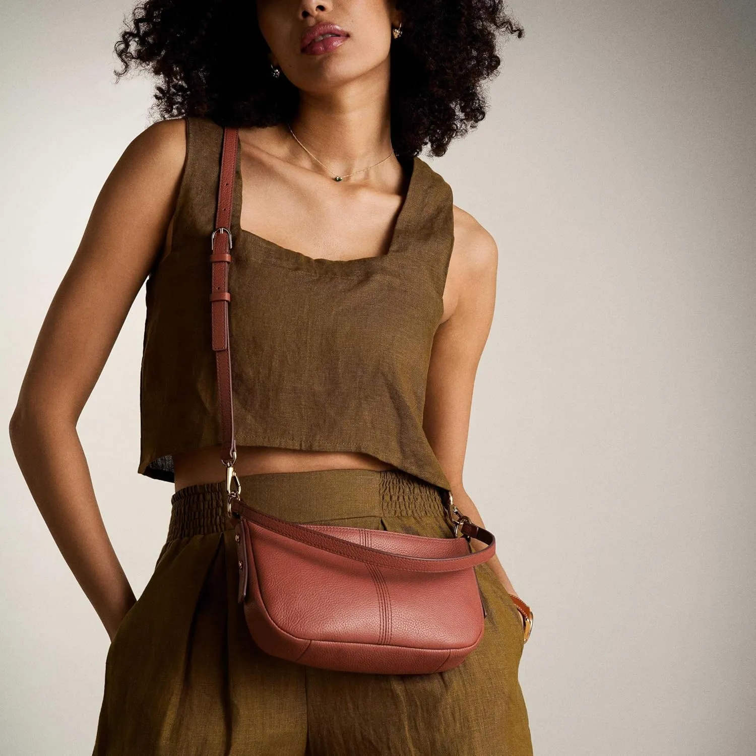 Fossil Women's Jolie Leather Small Shoulder Bag Purse Handbag for Women