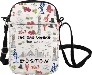 FOTAP Boston Travel Crossbody Bag Boston Souvenir Gift Boston Trip Shoulder Bag Housewarming Gift Massachusetts Gift