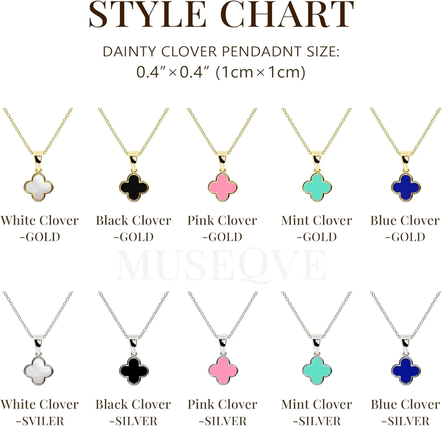 Four Leaf Clover Necklace for Women Dainty Mother of Pearl White Black Onyx Pink Blue Mint Green Crystal Lucky Clover Pendant 14K Gold Plated Jewelry Gifts [CVRN]